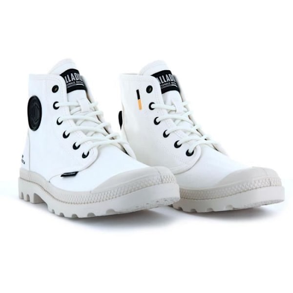 PALLADIUM PAMPA HI HT hvide ankelstøvler - 3 cm flad hæl - Snørebånd - Rund tå Vit 36