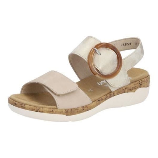 Damsandaler - REMONTE R6853 Beige - Platt klack - Repa - Läder Beige 40