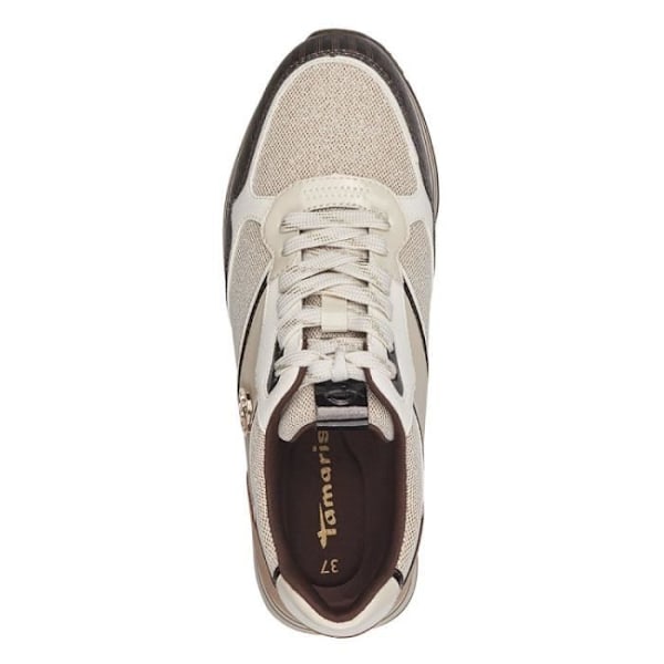 Sneakers dam - TAMARIS - 2370641 - Platt klack - Spetsar - Beige Beige 39