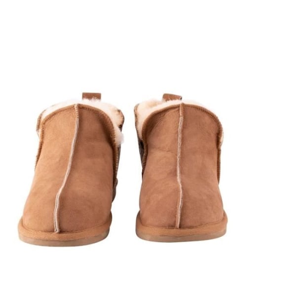 SHEPHERD ANNIE skinntofflor - Brun - Platt klack - Nubuck - Ullfoder kastanj 36