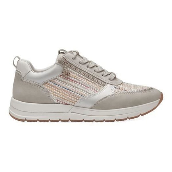 Dame sneakers - TAMARIS - 23732-41 Beige - Flad hæl - Lynlås lukning - Rund tå Beige 39