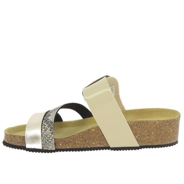 Kvinders muldyr - La Maison de l'Espadrille - Model 3535 - Beige - Læder - Lille kile Beige 40