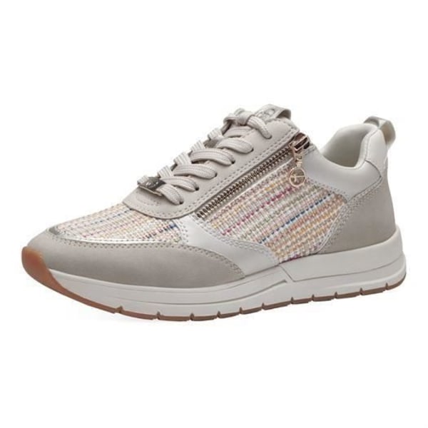 Sneakers dam - TAMARIS - 23732-41 Beige - Platt häl - Dragkedja - Rund tå Beige 36