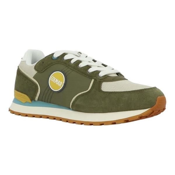 Sneakers - COLMAR - TRAVIS BLOCK MILITARY Green - Platt klack - Läder - Rund tå - 42