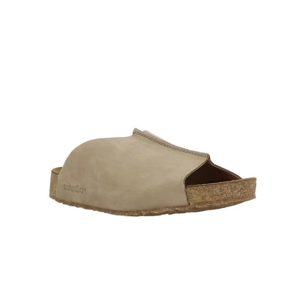 Damsandaler - HAFLINGER BIO FORTUNA - 3 cm platt klack - Beige läder - Öppen tå Beige 41