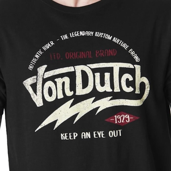 VONDUTCH T-shirt i bomuld til mænd, Keep T-shirt til mænd, almindelig, rund hals, korte ærmer – sort størrelse M (individuelt) - jag