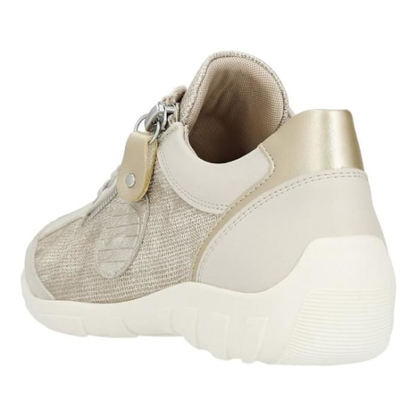 REMONTE sneakers - R3408 Beige - Flad hæl - Lynlåslukning - Fløjl, nubuck - Rund tå Beige 36