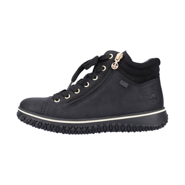 Rieker Namur High Top Læder Sneaker - Sort - Damer - Snørebånd - Flade - 41