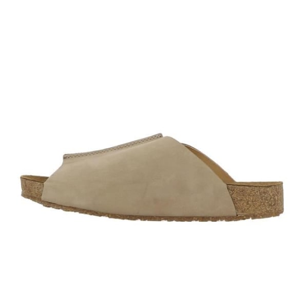 Damesandaler - HAFLINGER BIO FORTUNA - 3 cm flad hæl - Beige læder - Åben tå Beige 39