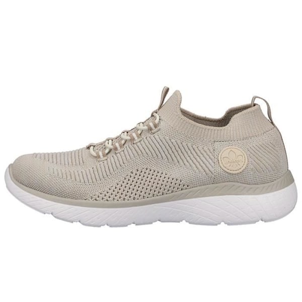 Rieker Knitup Sneaker - Dam - Beige - Tofflor - Elastiska snören - Exceptionell komfort Beige 37