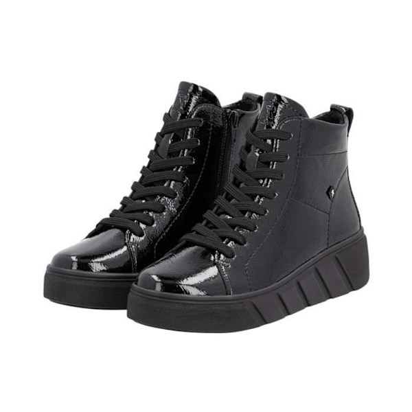 Rieker Revolution Crashlack High Top Læder Sneaker - Sort - Damer - Wedge - 40