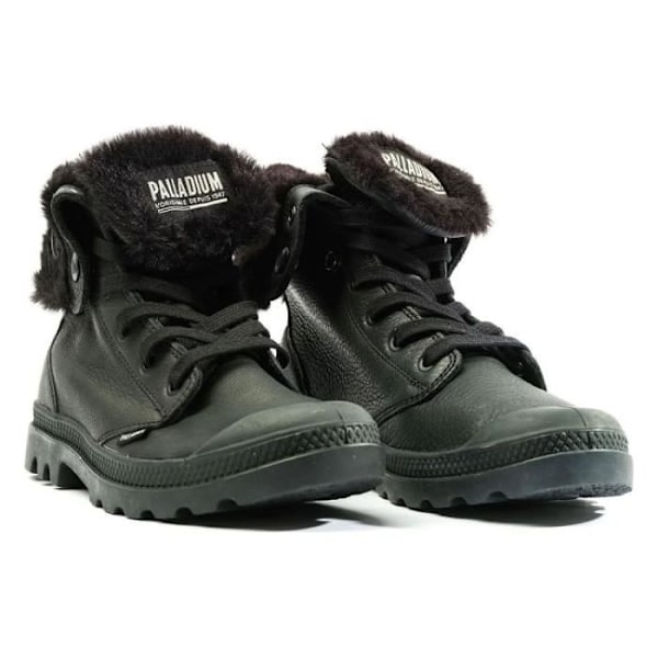 Ankelboots dam - PALLADIUM - BAGGY NBK W - Svart - Läder - 3 cm platt klack Svart 36