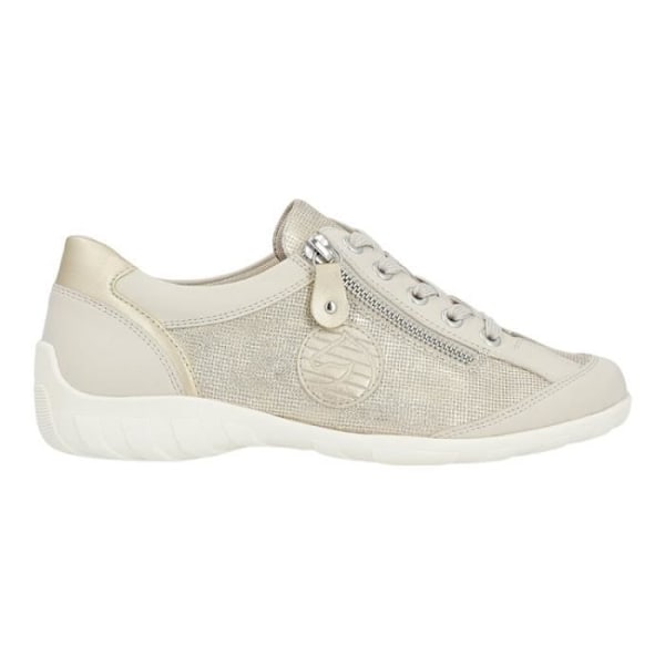 REMONTE sneakers - R3408 Beige - Flad hæl - Lynlåslukning - Fløjl, nubuck - Rund tå Beige 36