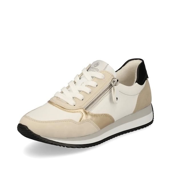 Remonte Morelia Läder Flat Sneaker - Dam - Snören/dragkedja - Vit kam - Kilklack Beige 38