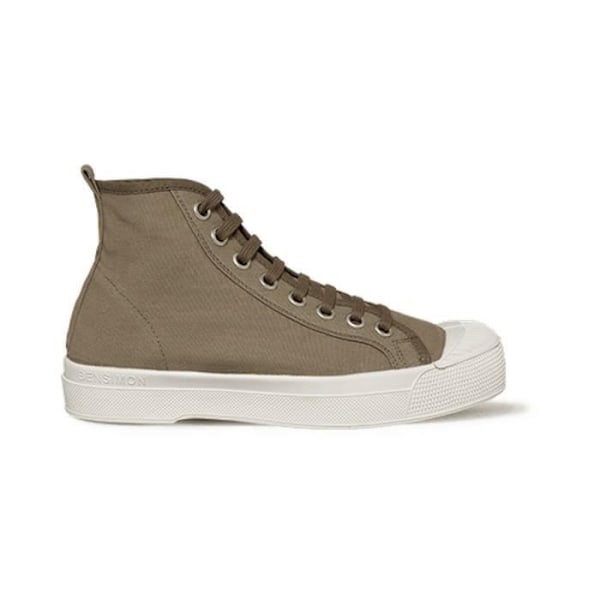 Bensimon canvas high-top sneakers model B79 - Kvinder - Khaki - Grøn - Snørebånd - Voksen - Flade Kaki 38