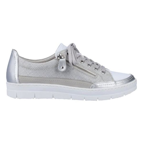 Sneakers för kvinnor - REMONTE D5826 - Vit och silver - Platt klack - Spets- och dragkedja Pengar 40