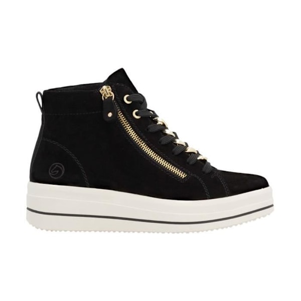 Remonte Goatsuede High Top Leather Sneaker - Svart - Dam - Snören - Platta Svart 36