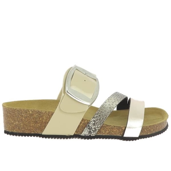 Mules för kvinnor - La Maison de l'Espadrille - Modell 3535 - Beige - Läder - Liten kil Beige 41