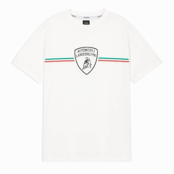 Lamborghini MAGLIETTE herre-t-shirt - Hvid - Almindelig snit - Korte ærmer - Afrundet krave Vit M