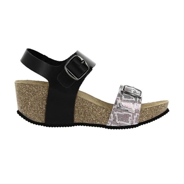 Svarta kilsandaler för kvinnor - Maison de l'Espadrille 3554 Svart 40