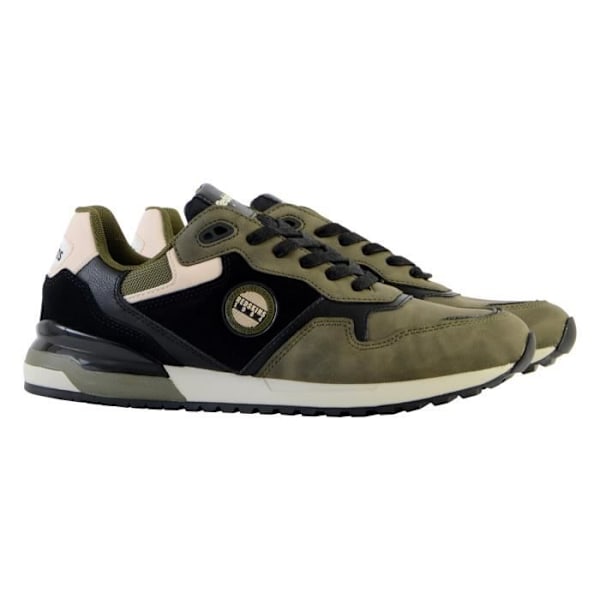 Redskins Oyat 3 Läder Sneaker - Herr - Khaki Black - Rund - Snörning - Exceptionell komfort Svart khaki 40