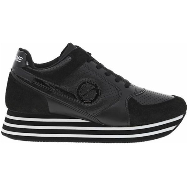 Læder semi-wedge hæl sneakers - NO NAME - Sort - Kvinde - Snørebånd - Voksen Svart 39