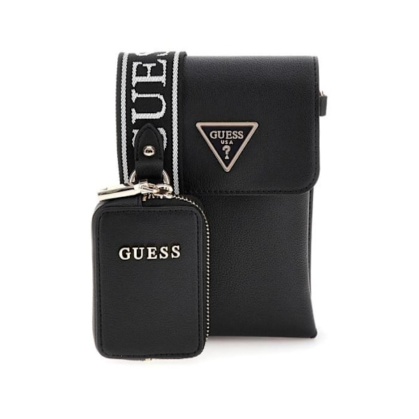 GUESS sort crossbody skuldertaske til kvinder - Latona Flap Chit Chat telefontaske 246946 svart