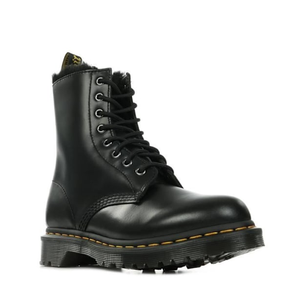 Dr Martens 1460 Serena Støvler - Damer - Læder - Snørebånd - Hvidt imiteret pelsforing Svart 36