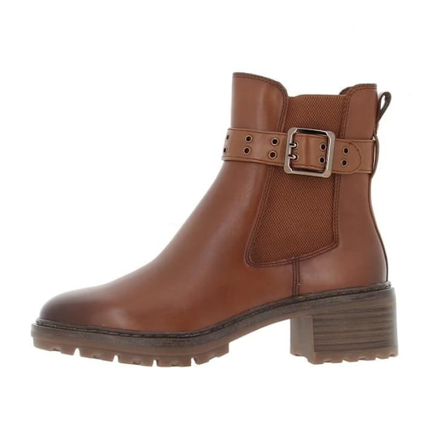 Tamris cognac high top sko - Tamaris - Damer - Brun - Snørebånd - Læder - Flad kastanj 38