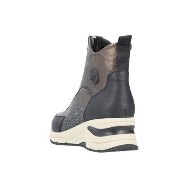 Rieker Kasanga High Top Læder Sneaker - Brun Combi - Dame - Lynlås - Kile Brun jumpsuit 38