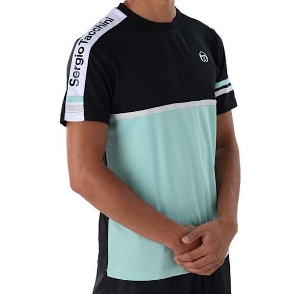 Sergio Tacchini Jura sort og blå t-shirt.-S 523 blk oce wht M