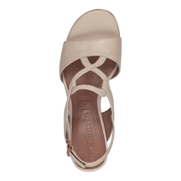 Damsandaler - TAMARIS - 28379-42 Beige - Platt klack - Läder - Åtdragningsspänne Beige 36