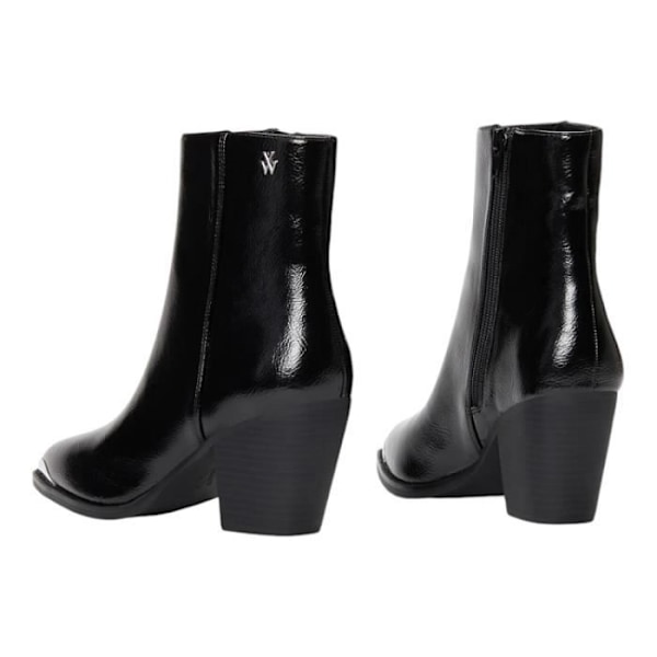 Ankelboots - Vanessa Wu - AMANDINE - Svart - Platt klack - 7 cm - Dragkedja Svart 38