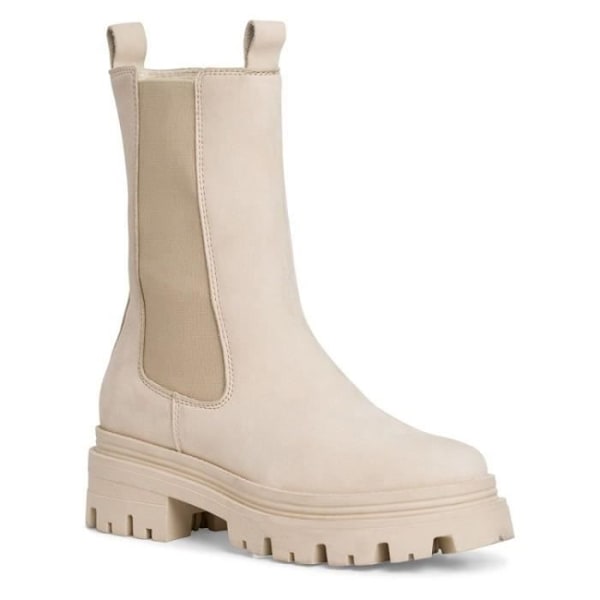 Dame ankelstøvle - Tamaris 25498 - Nubuck læder - Bred 4,5 cm hæl - Elastik lukning - Beige Beige 41