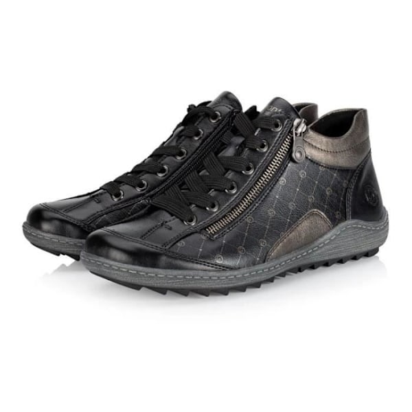 REONTE R1465 Sneakers - REMONTE - Damer - Sort - Flad - Lynlås - Læder Svart 42