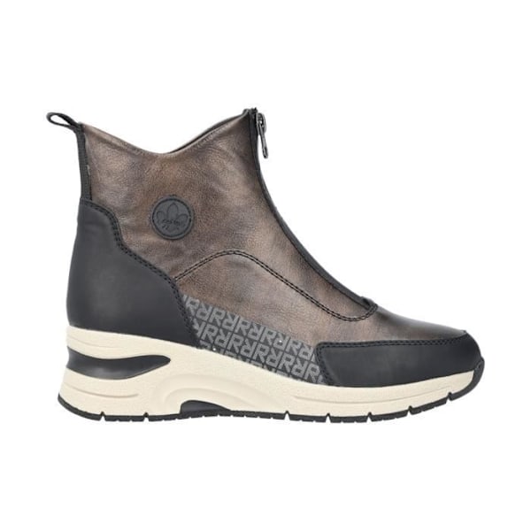 Rieker Kasanga High Top Læder Sneaker - Brun Combi - Dame - Lynlås - Kile Brun jumpsuit 37