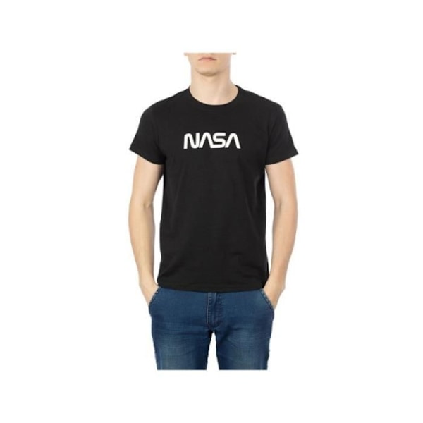 NASA svart herrt-shirt - Korta ärmar - Rund halsringning - 100 % bomull Svart XXL