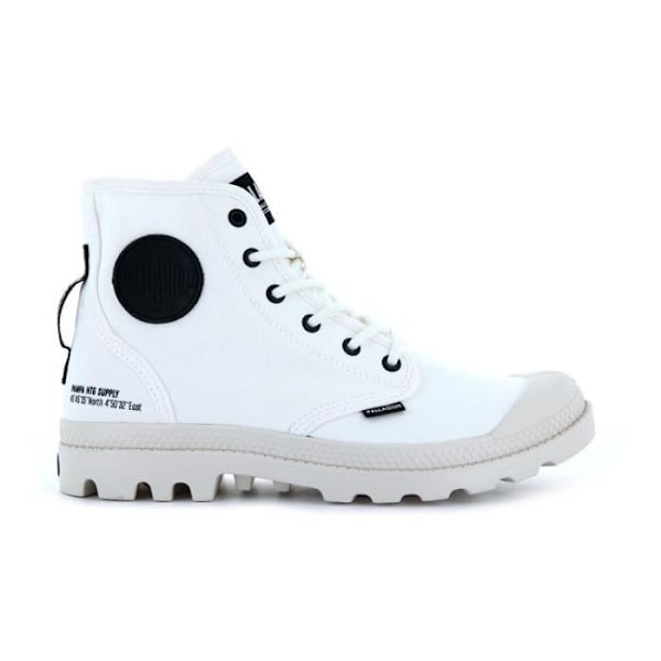 PALLADIUM PAMPA HI HT hvide ankelstøvler - 3 cm flad hæl - Snørebånd - Rund tå Vit 41