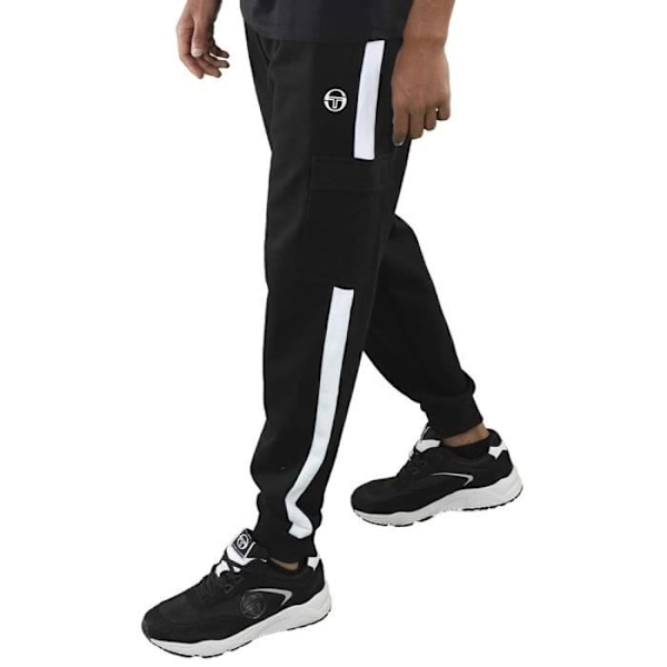 Sergio Tacchini Voltemo sorte joggingbukser med sidelomme.-XL 550 blk wht S