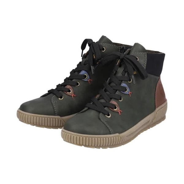 Rieker Montenegro High Top Sneaker - Grøn Combi - Snørebånd - Damer Kombigrön 36