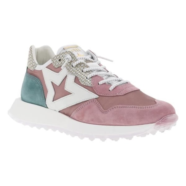 Lave sneakers - CETTI - Nubuck læder - Dame - Elastiske snørebånd - Lav kile Rosa 38