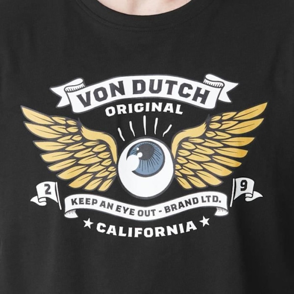 VON DUTCH Wings T-shirt herr - Svart - Vanlig - Korta ärmar - Rund halsringning Svart XL