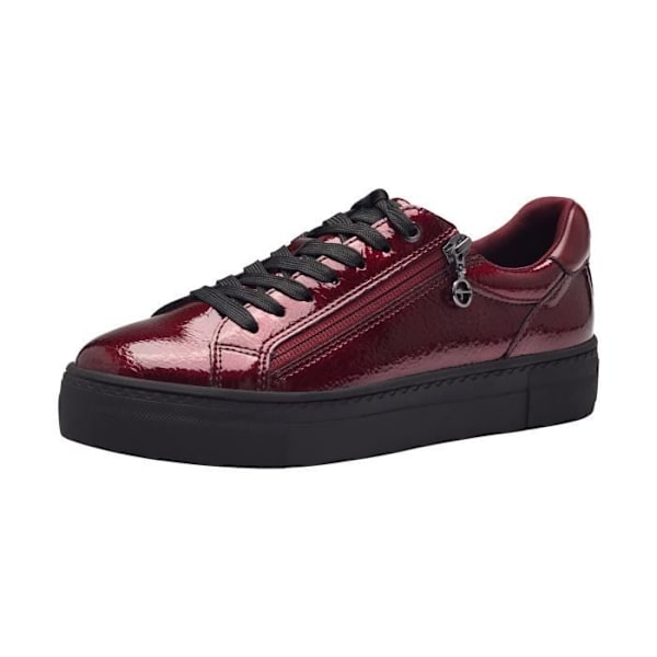 Tamaris Low Læder Sneaker - Bourgogne - Damer - Snørebånd - Flade Bordeaux 40