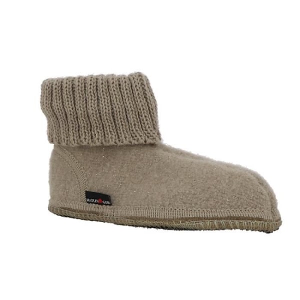 HAFLINGER HUTTENSCHU ulltofflor - Beige - Platt klack - Rund tå Beige 25