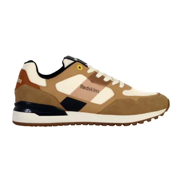 Lave sneakers til mænd - REDSKINS - Beige-Cognac-Navy - Læder - Flade snørebånd Beige-cognac-marinblå 41