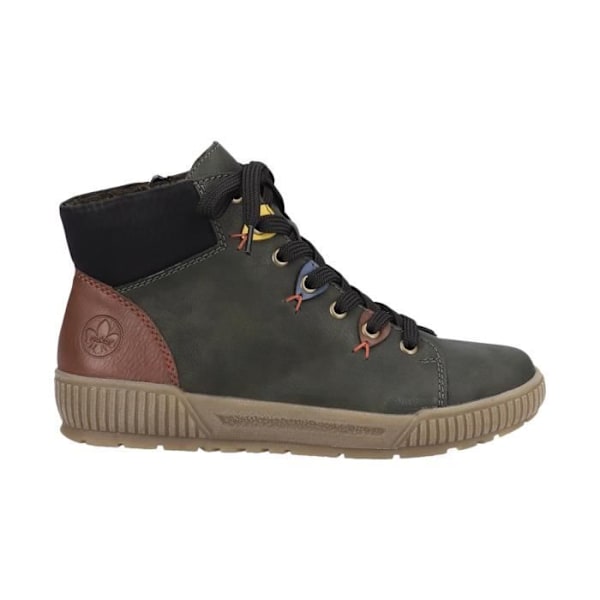 Rieker Montenegro High Top Sneaker - Grøn Combi - Snørebånd - Damer Kombigrön 39