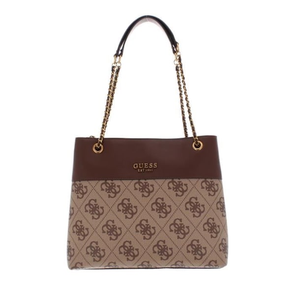 GUESS Berta Elite Society Carryall Latte Logotyp / Brun [206356] - axelväska kastanj