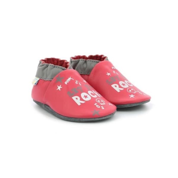 Pink Girl's Leather Slipper - Robeez - Let It Rock - Vår/Sommar - Omslutande stängning - Optimal komfort fuchsia 19