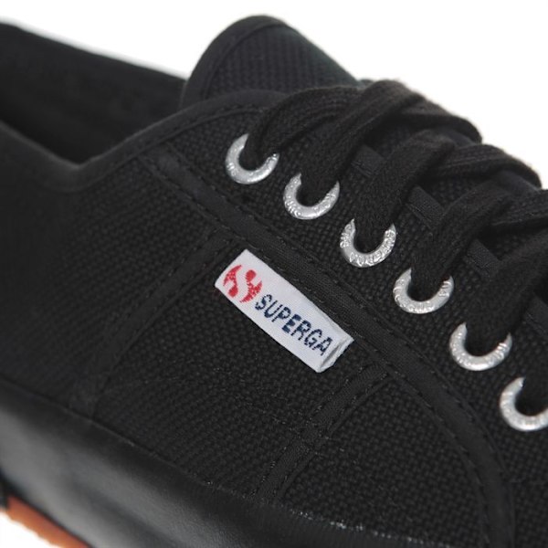 SUPERGA 2750 Mixed Black Sneakers - Tekstil Canvas - Gummisål - Snørebånd Svart 36