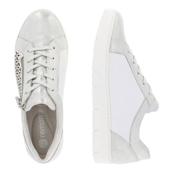 Sneakers dam - REMONTE D5830 - Platt klack - Dragkedja - Silver Pengar 38